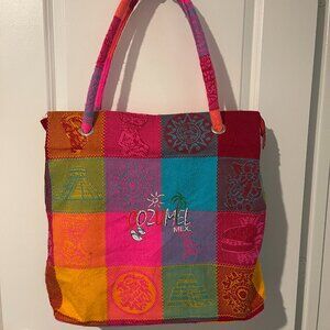 Cozumel, Mexico Colorful Large Beach Tote